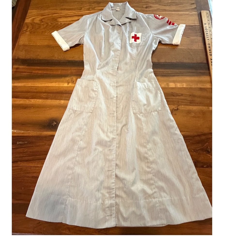 Vintage American Red Cross Volunteer Uniform Dress Mercantile Uniforms Size 12
